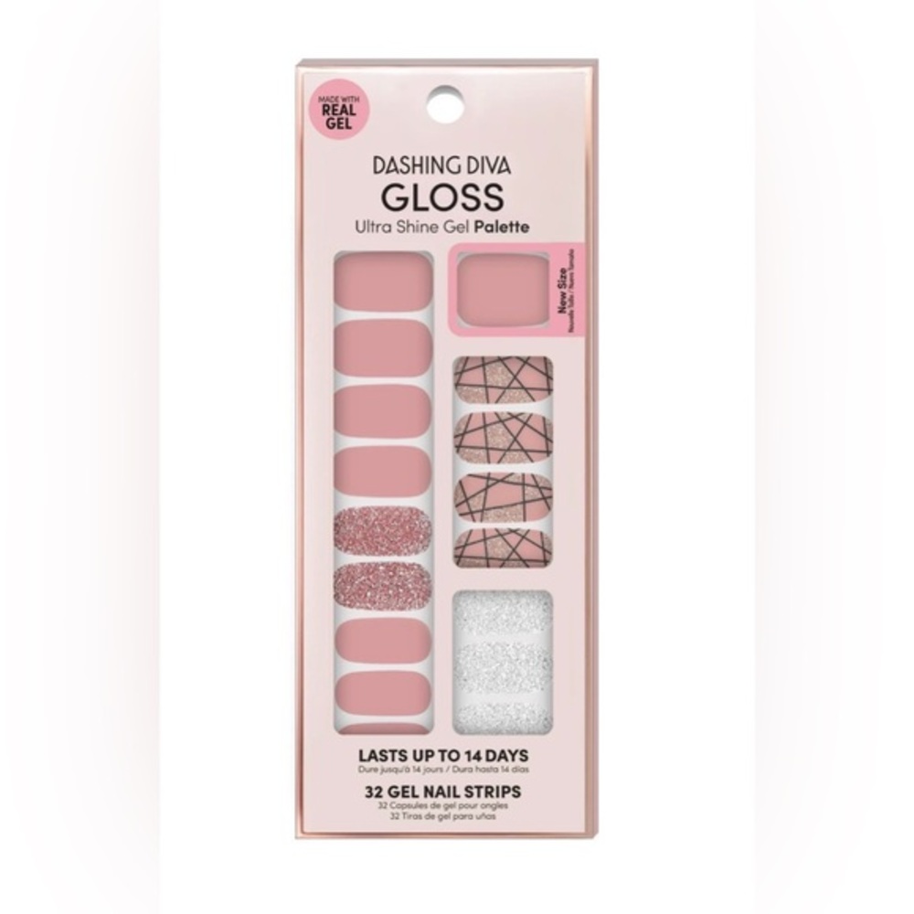 Dashing Diva Gloss Gel Nail Palette - Rose Sparkle